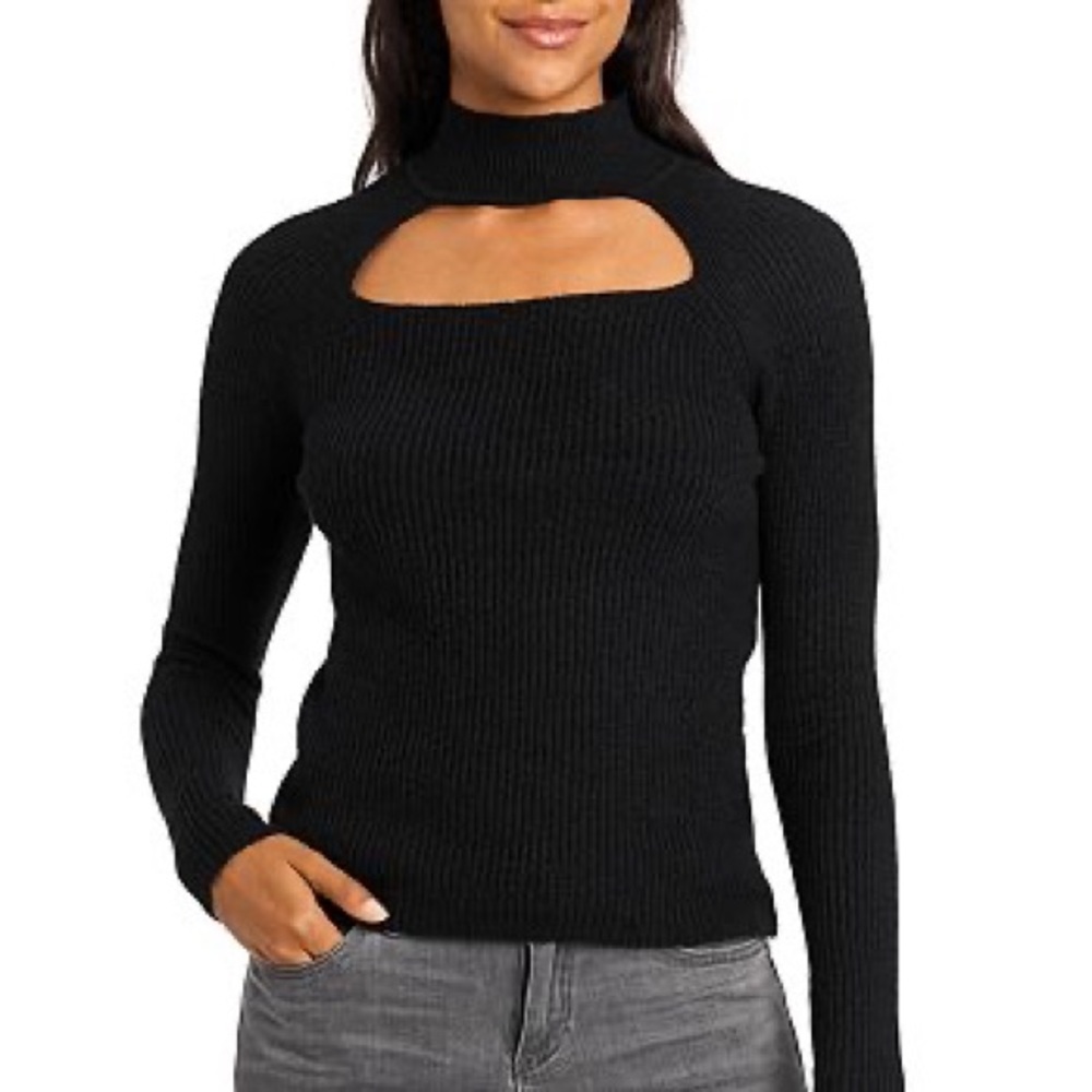 1. State black keyhole sweater